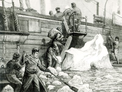 De Arctische expeditie die water haalt van een ijsberg, uit 